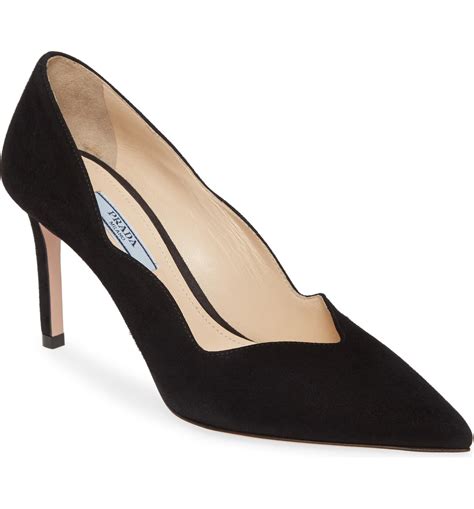 prada scalloped suede pointy-toe pump|prada ankle pumps.